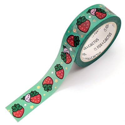 Strawberry Squish (Mint) Washi Tape (Holo Foil)