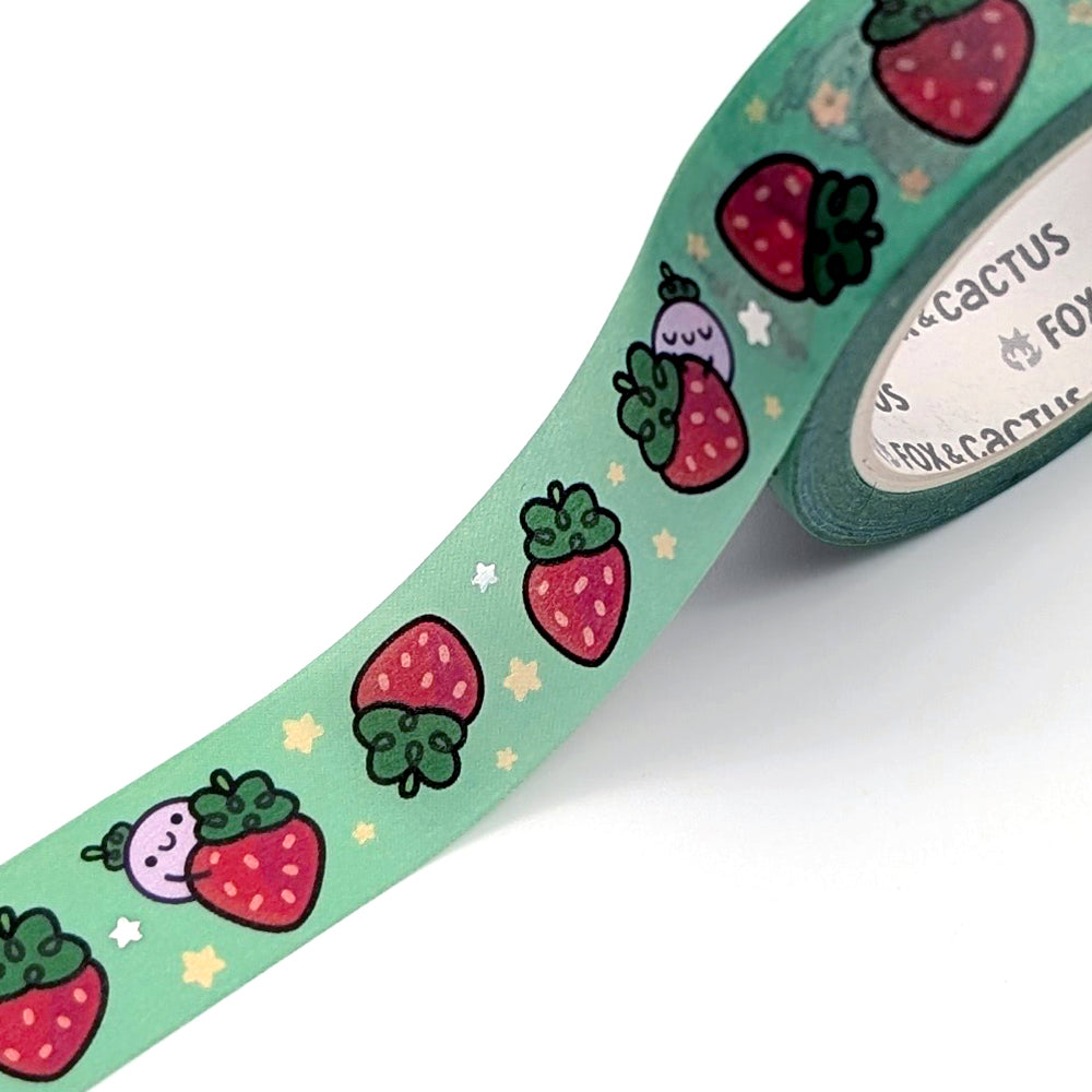 Strawberry Squish (Mint) Washi Tape (Holo Foil)