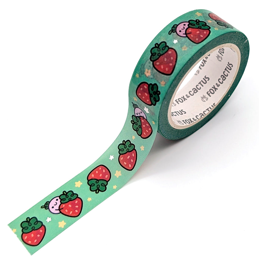 Strawberry Squish (Mint) Washi Tape (Holo Foil)