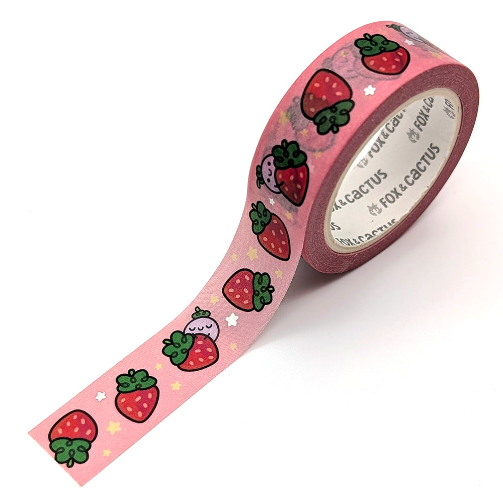 Strawberry Squish (Pink) Washi Tape (Holo Foil)
