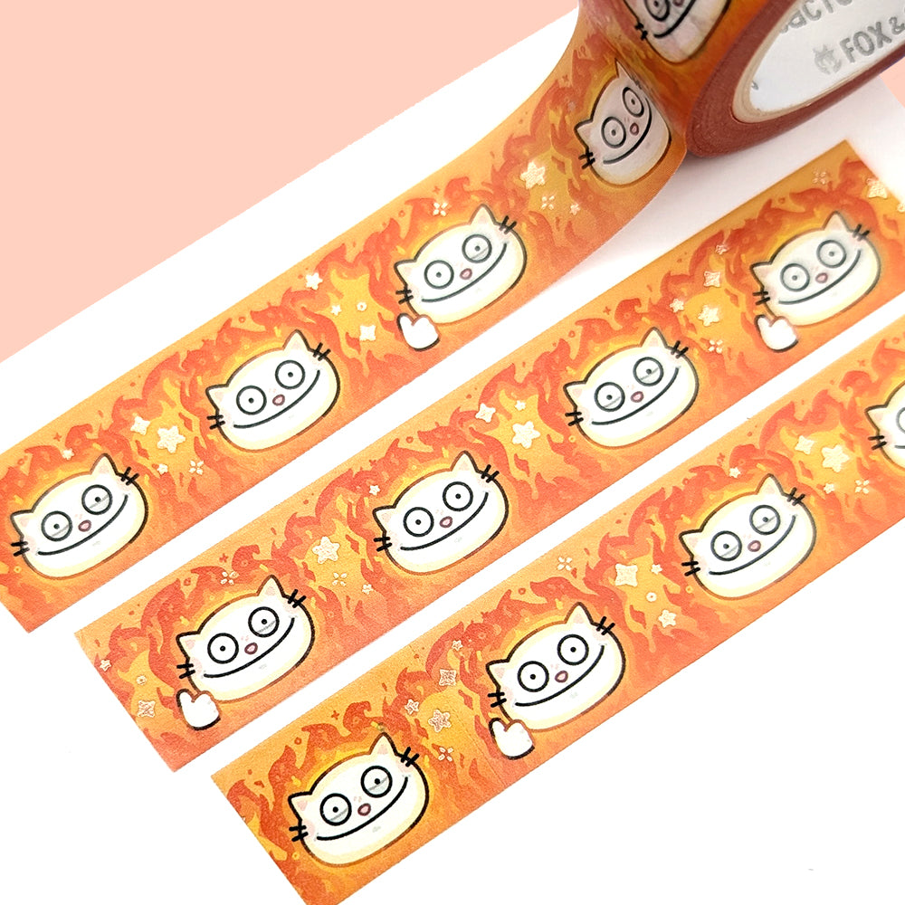 This is Fine Cat Washi Tape (Rose Gold Foil)