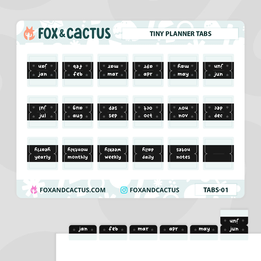 Tiny Monthly Tabs (Matte) Stickers