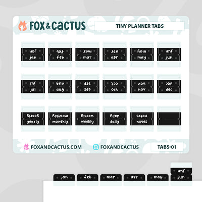 Tiny Monthly Tabs (Matte) Stickers