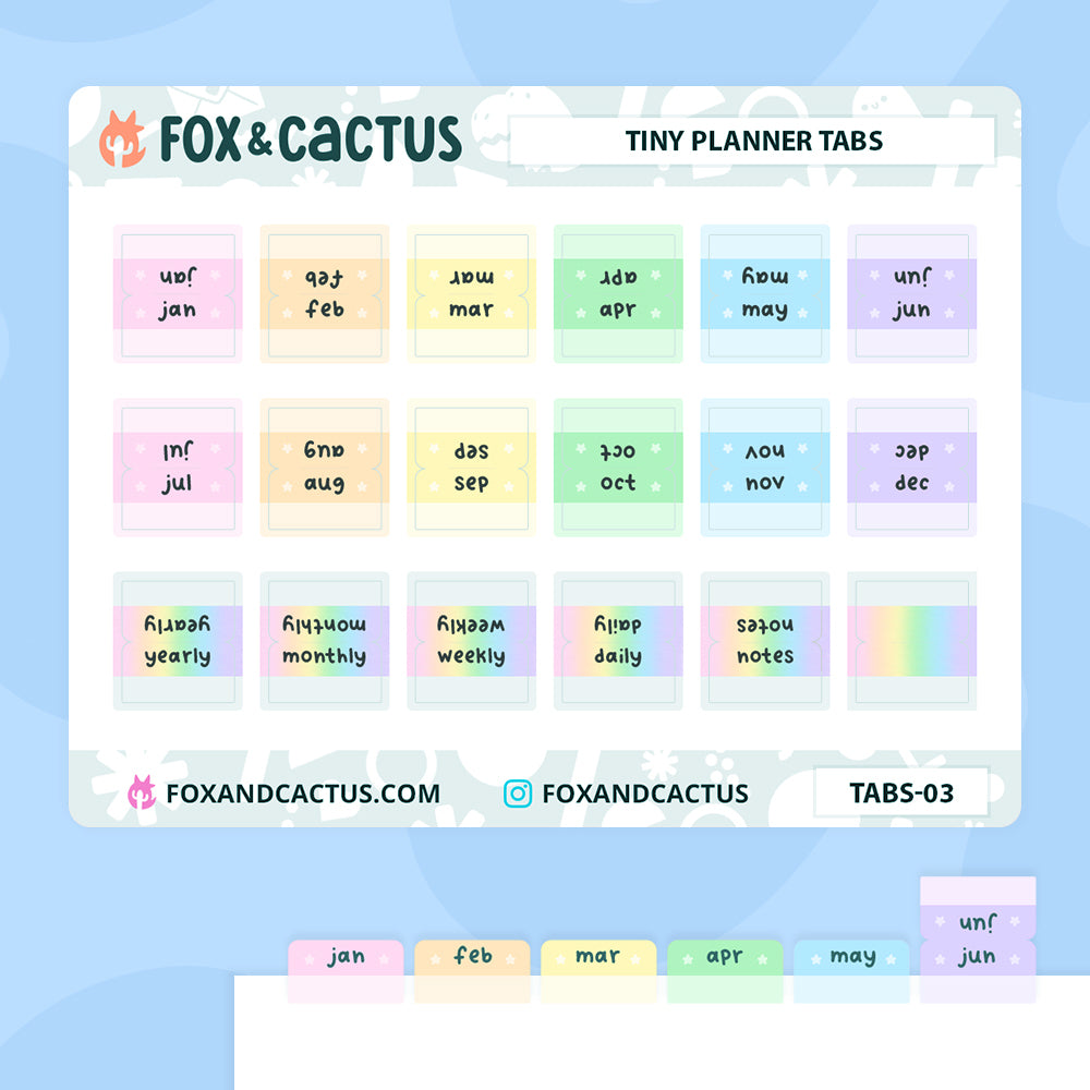 Tiny Monthly Tabs (Matte) Stickers