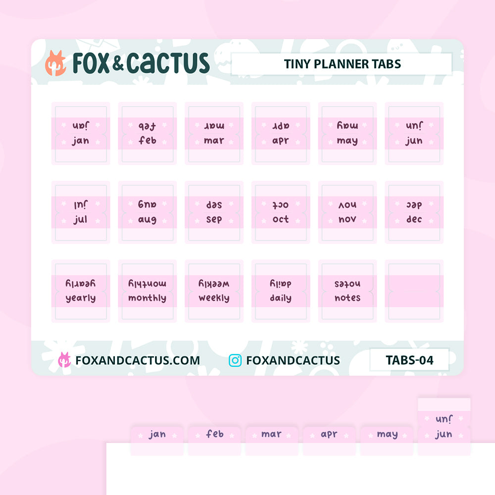 Tiny Monthly Tabs (Matte) Stickers