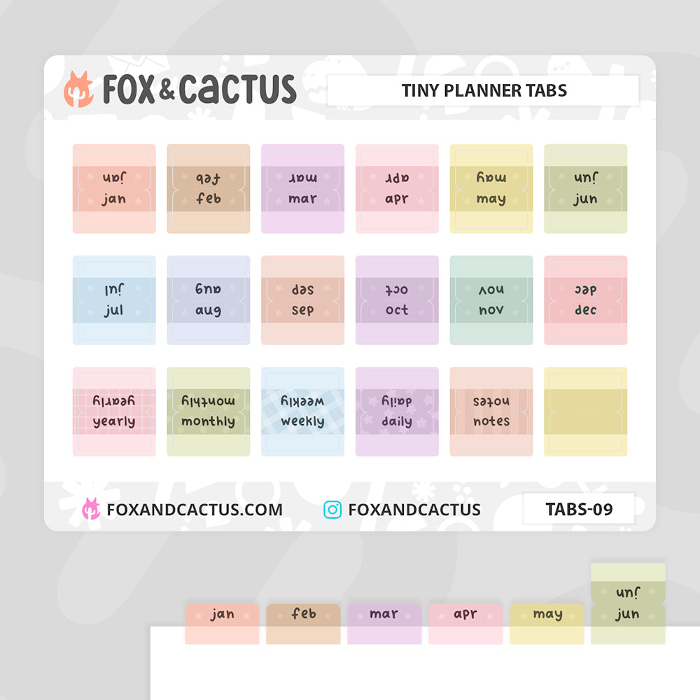 Tiny Monthly Tabs (Matte) Stickers