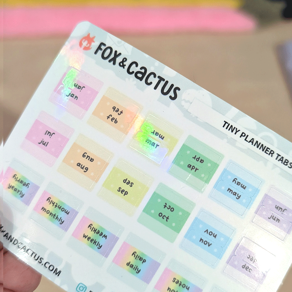 Tiny Monthly Tabs (Rainbow Shine) Stickers