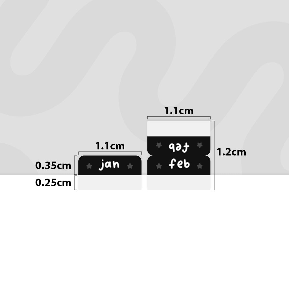 Tiny Monthly Tabs (Rainbow Shine) Stickers