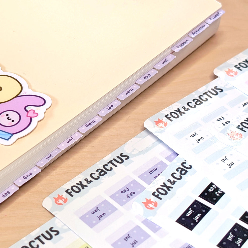 Tiny Monthly Tabs (Rainbow Shine) Stickers