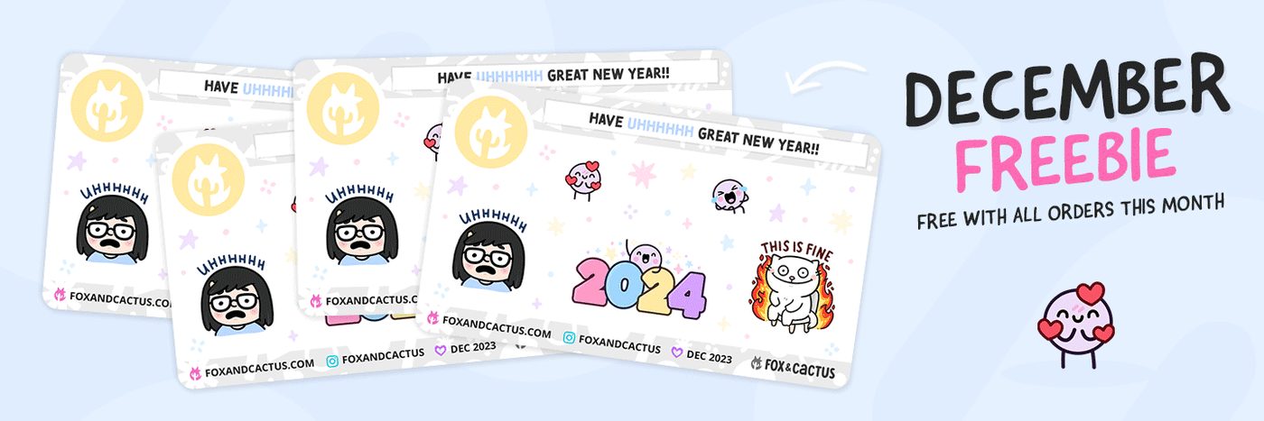Free planner sticker sampler with all orders placed in December!