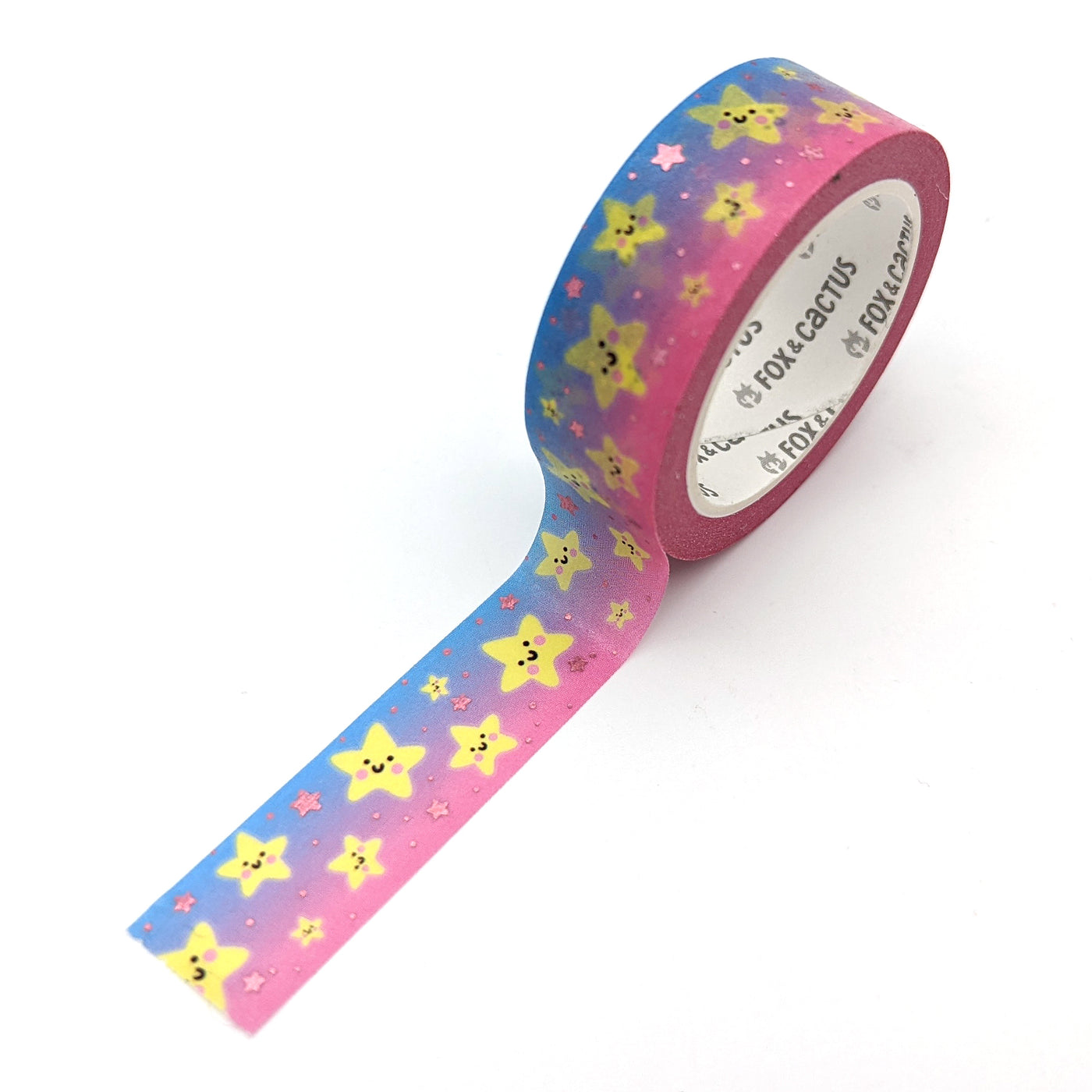 Kawaii Star Washi Tape (Pink Foil) by Fox and Cactus