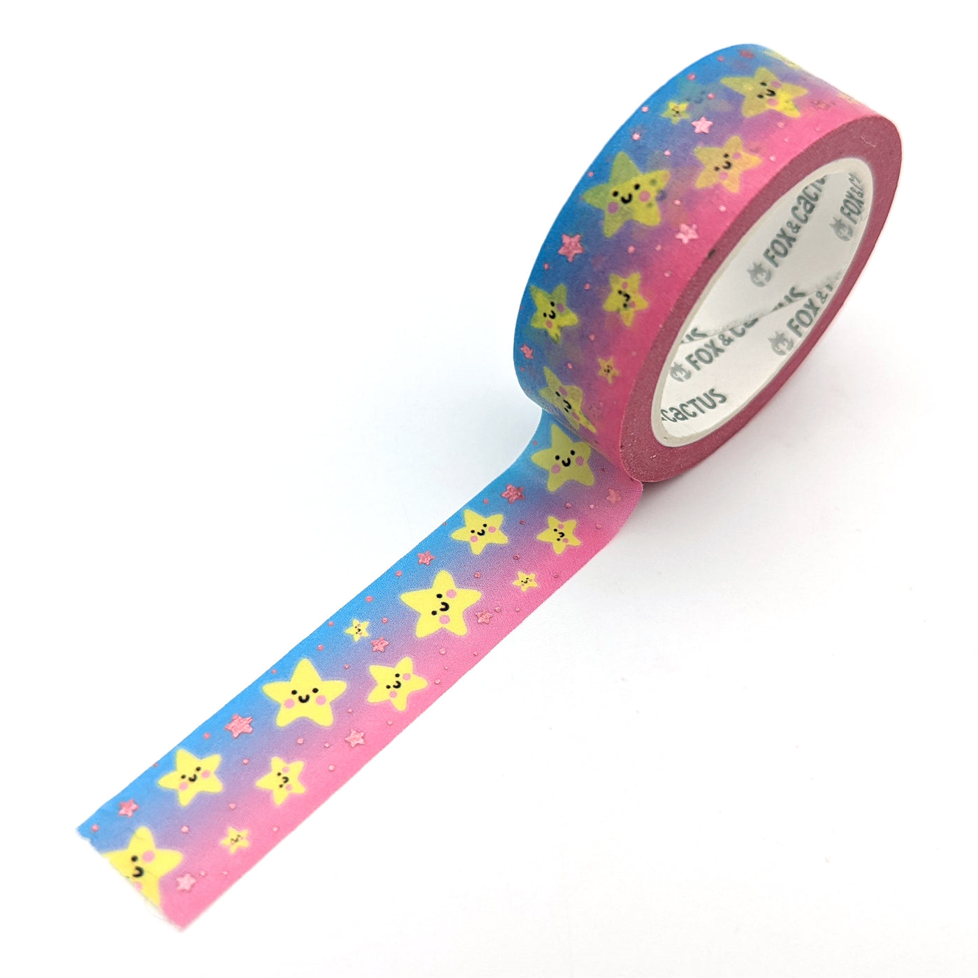 Kawaii Star Washi Tape (Pink Foil) by Fox and Cactus