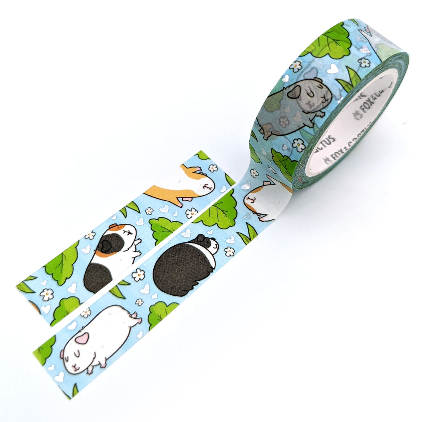 Guinea Pig Washi Tape (Silver Foil) by Fox and Cactus