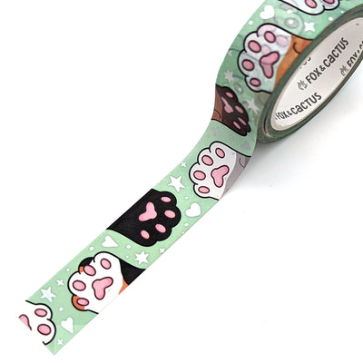 Cat Beans (Mint) Washi Tape (Holo Foil)