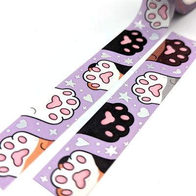 Cat Beans (Lavender) Washi Tape (Holo Foil)