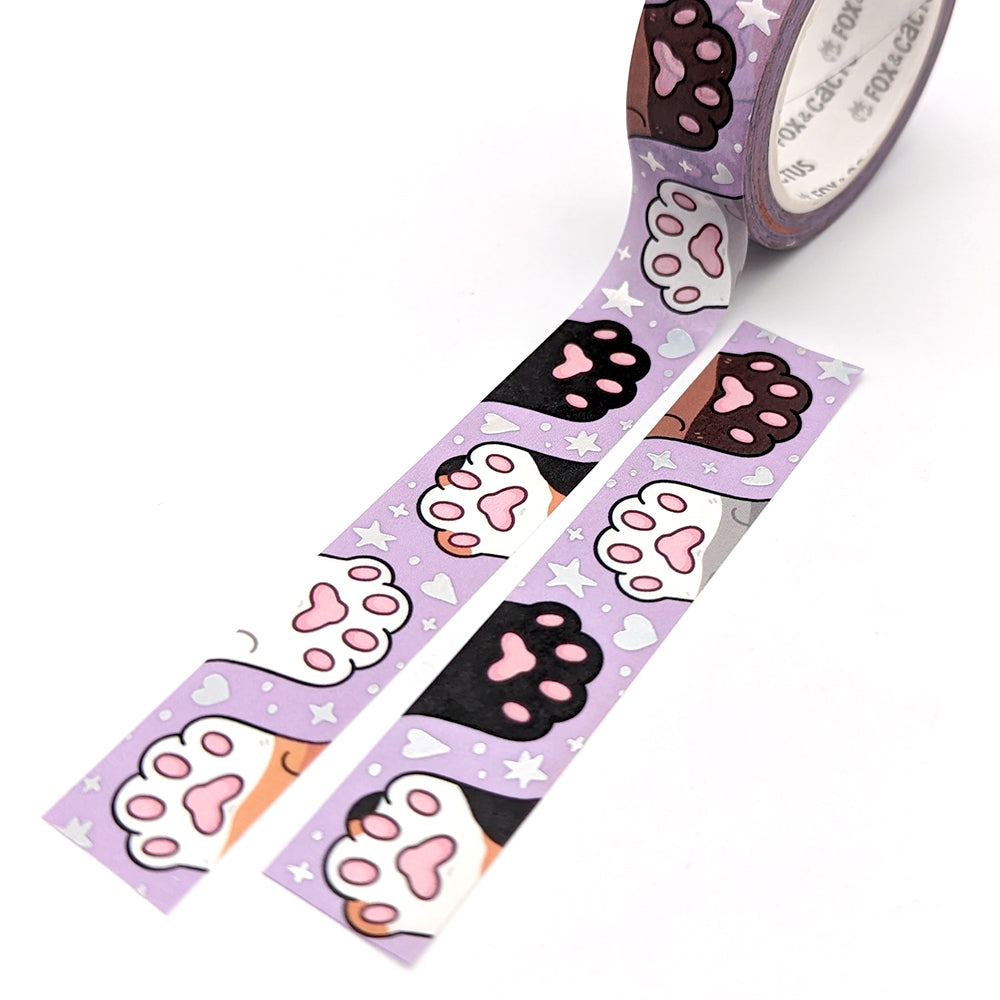 Cat Beans (Lavender) Washi Tape (Holo Foil)