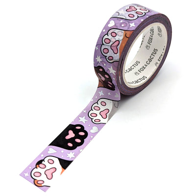 Cat Beans (Lavender) Washi Tape (Holo Foil)