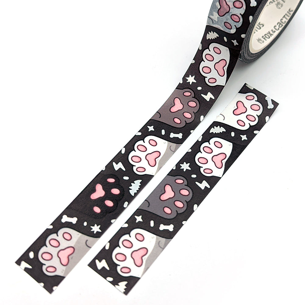 Spooky Cat Beans Washi Tape (Holo Foil)