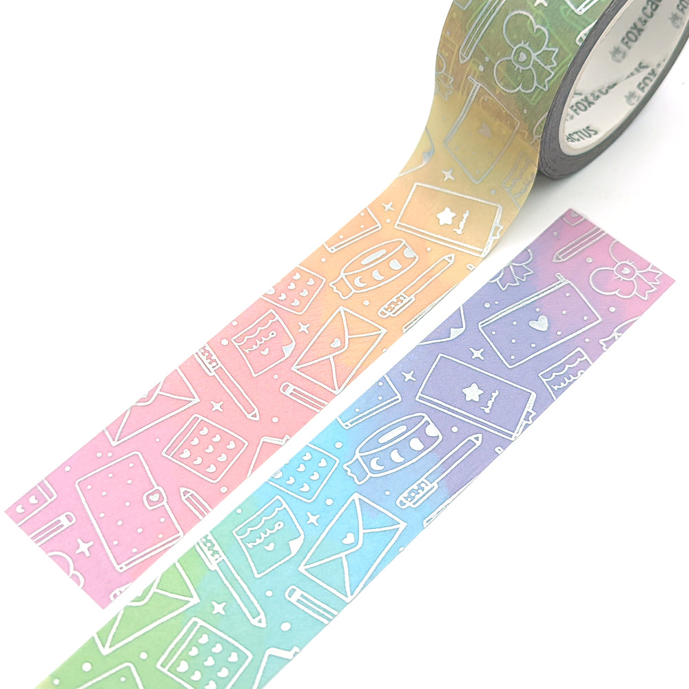 Stationery Lover (Rainbow) Washi Tape (Holo Foil)
