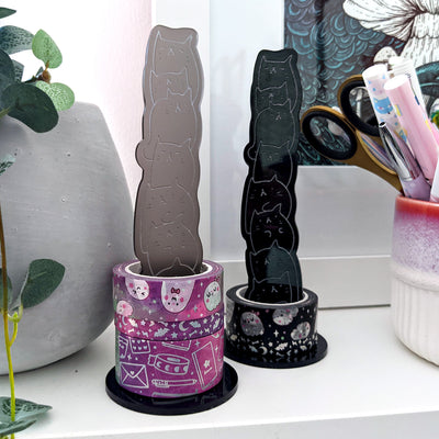 Black Cat Stack Acrylic Washi Stand by Fox and Cactus