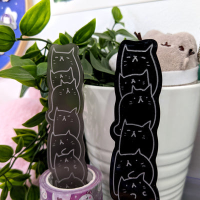 Black Cat Stack Acrylic Washi Stand by Fox and Cactus