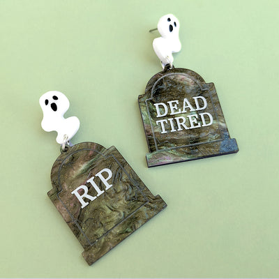Ghostly Grave Dangle Earrings by Fox and Cactus