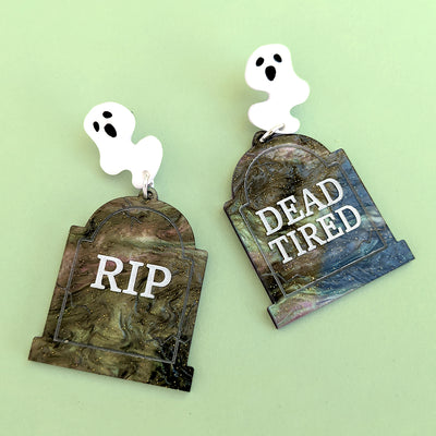 Ghostly Grave Dangle Earrings by Fox and Cactus