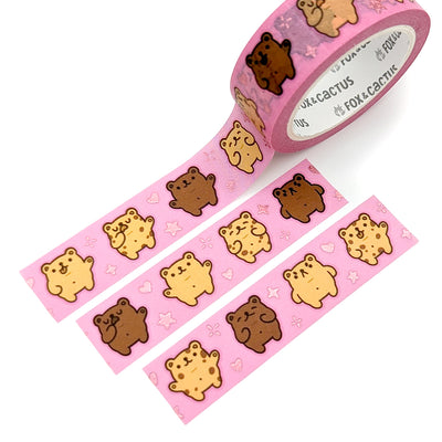 Baby Bear Biscuits Washi Tape (Pink Foil)