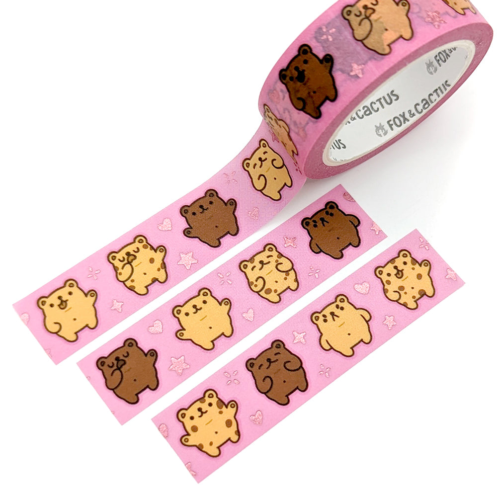 Baby Bear Biscuits Washi Tape (Pink Foil)