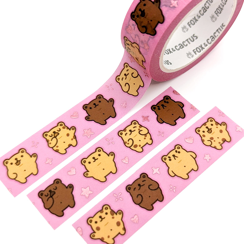 Baby Bear Biscuits Washi Tape (Pink Foil)