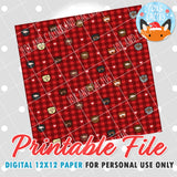 Winter Beards 12x12 Digital Paper (DIGITAL DOWNLOAD) - Printable/Clipart File - Personal Use Only by Fox and Cactus