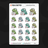Clever Girl Velociraptor Stickers by Fox and Cactus