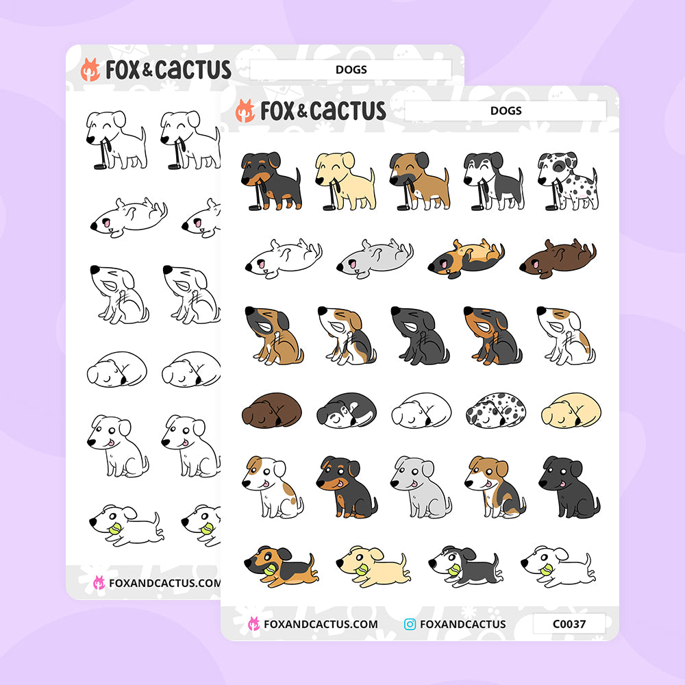 Dog Stickers by Fox and Cactus