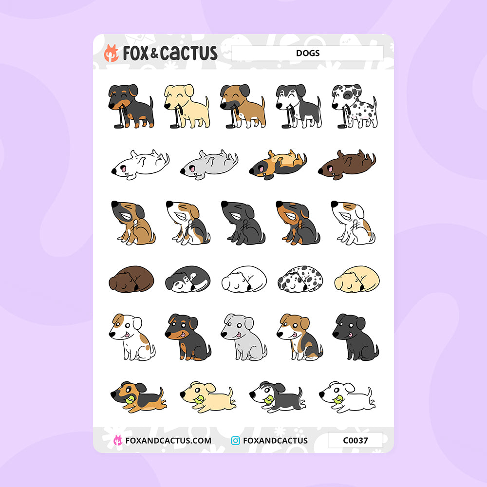 Dog Stickers by Fox and Cactus