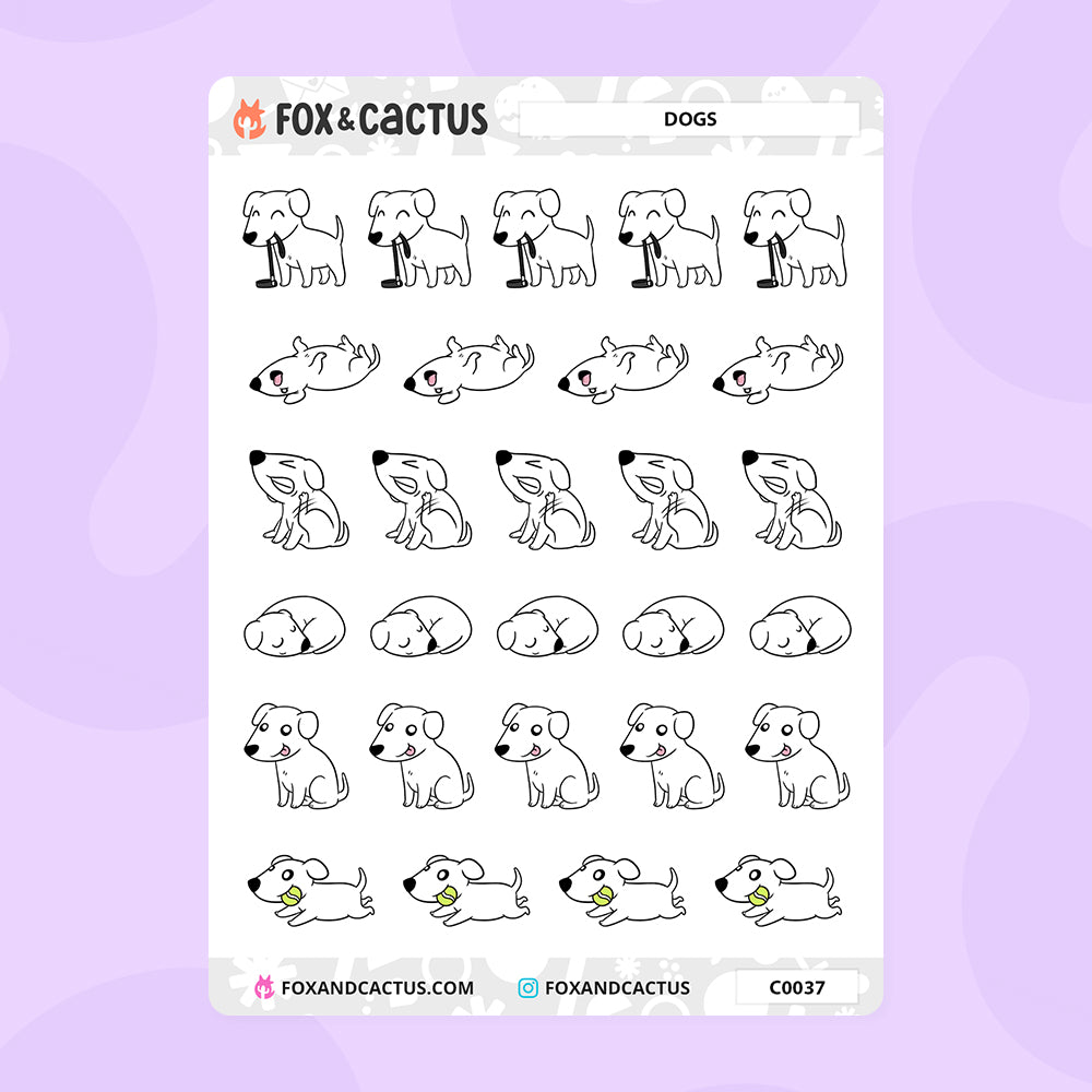 Dog Stickers by Fox and Cactus