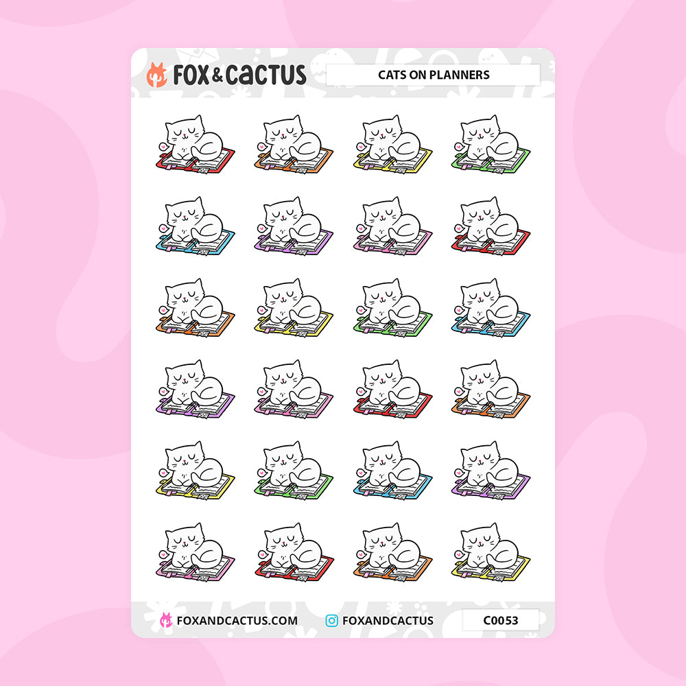 Cat on Planner Stickers by Fox and Cactus