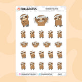 Workout Sloth Stickers by Fox and Cactus