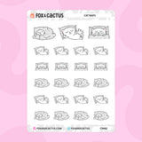 Cat Nap Stickers by Fox and Cactus