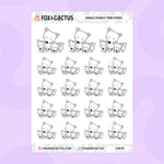 Single Family Time Fox Stickers by Fox and Cactus