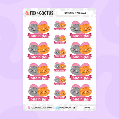 Date Night Animal Stickers by Fox and Cactus