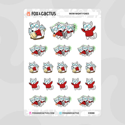 WoW Night Fox Stickers by Fox and Cactus