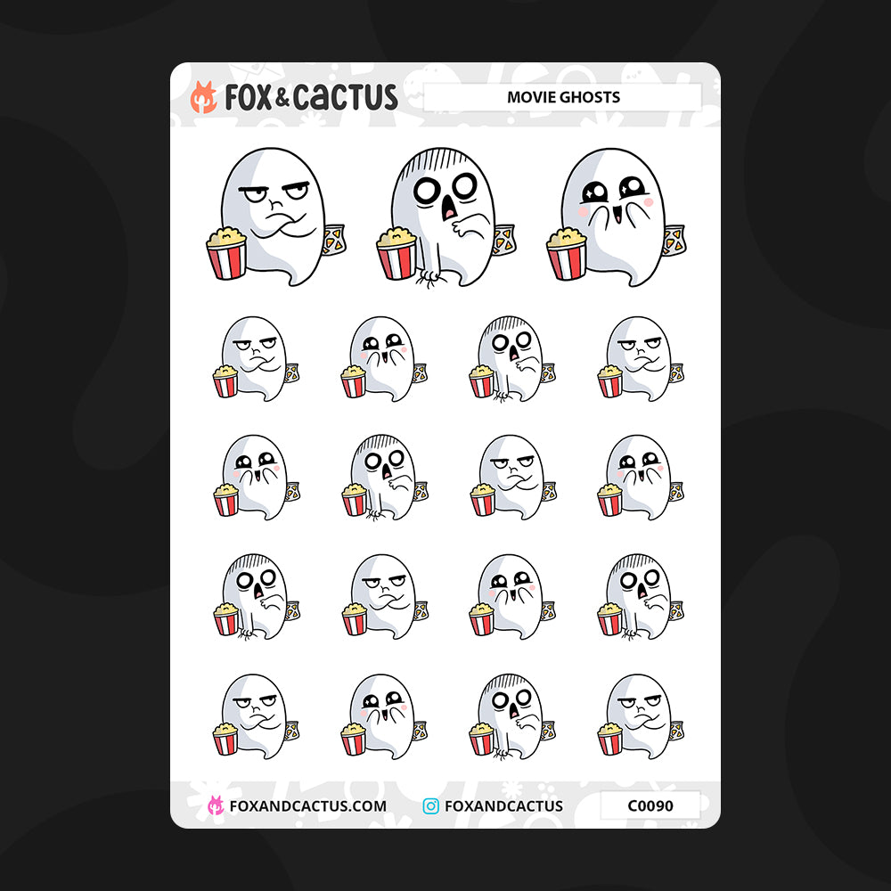 Movie Ghost Stickers by Fox and Cactus