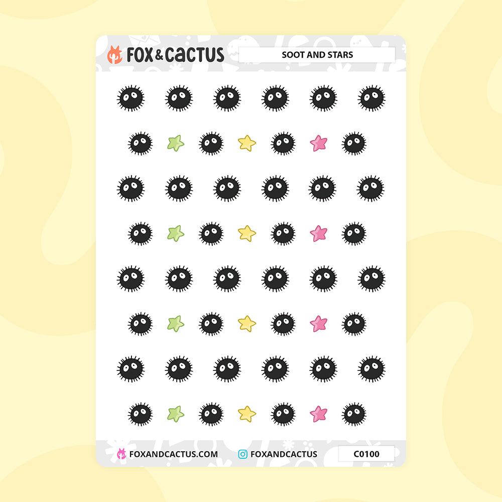 Soot and Stars Stickers by Fox and Cactus