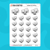 Gaming Cat Couple Stickers by Fox and Cactus