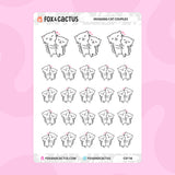 Hugging Cat Couple Stickers by Fox and Cactus