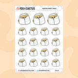 Nope Blanket Dog Stickers by Fox and Cactus