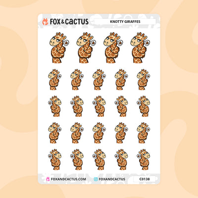 Knotty Giraffe Stickers by Fox and Cactus