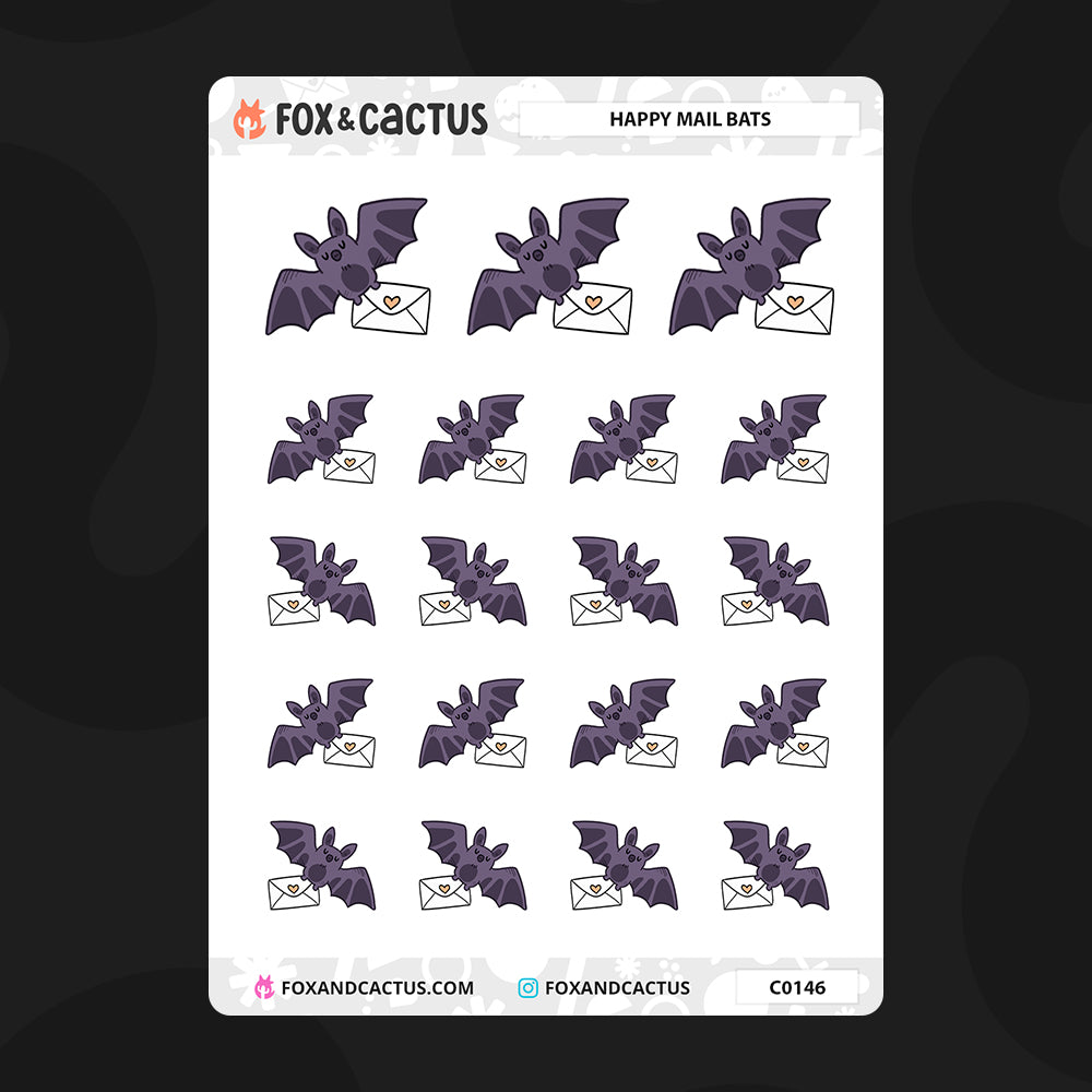 Happy Mail Bat Stickers – Fox and Cactus