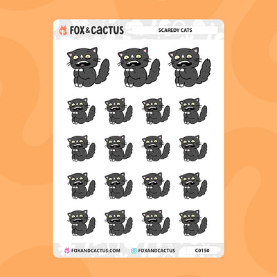 Scaredy Cat Stickers by Fox and Cactus