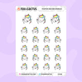 Positive Unicorn Sparkles Stickers by Fox and Cactus